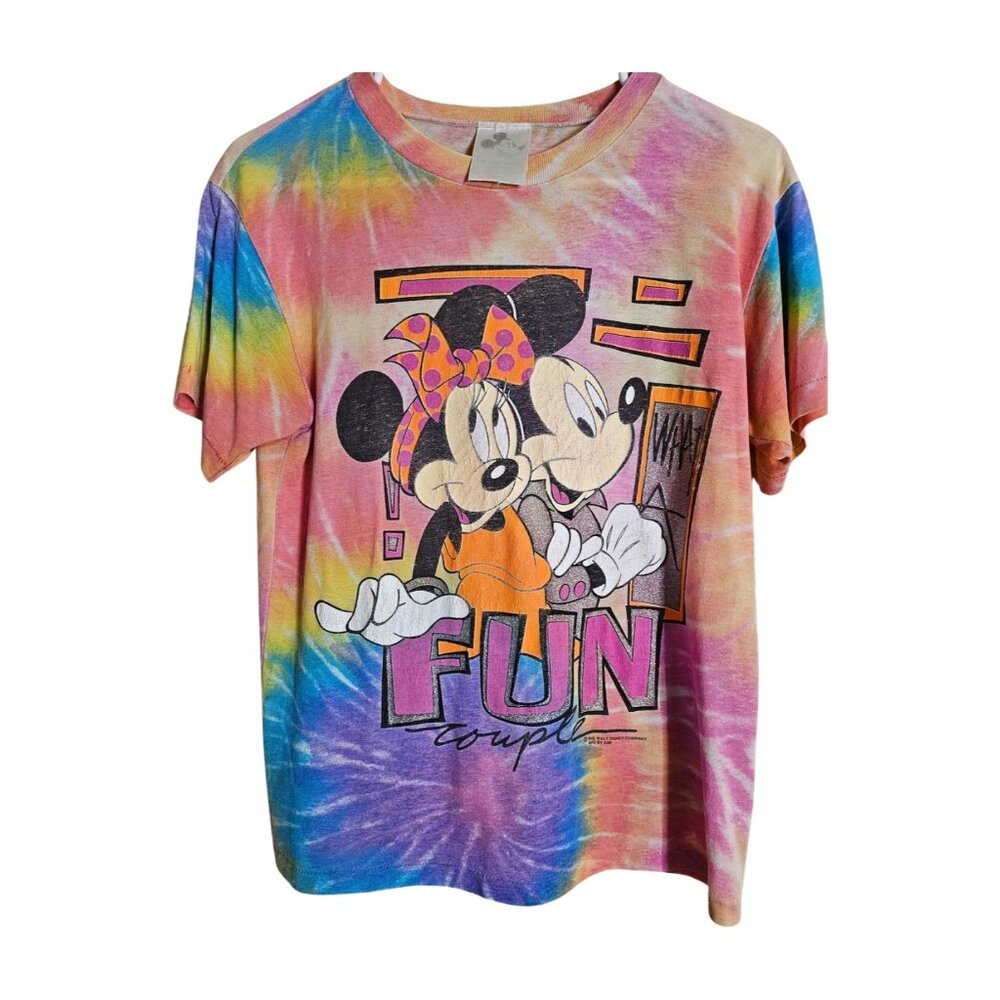 Vintage 80'S Disney Mickey & Minnie Mouse Fun Tye Die T Shirt